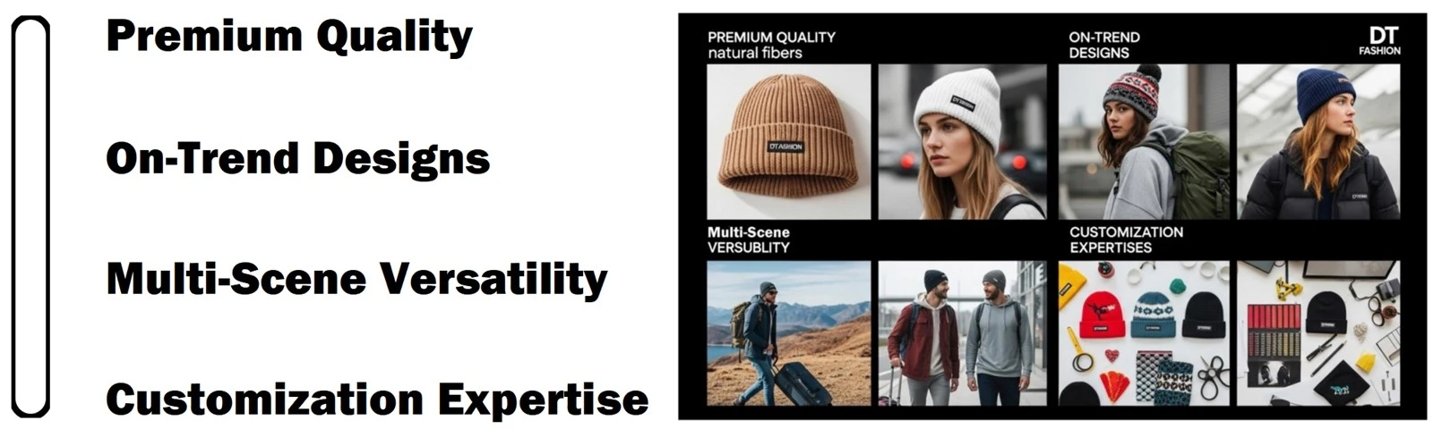 Key Features of the DT FASHION Beanie Collection Key Features of the DT FASHION Beanie Collection